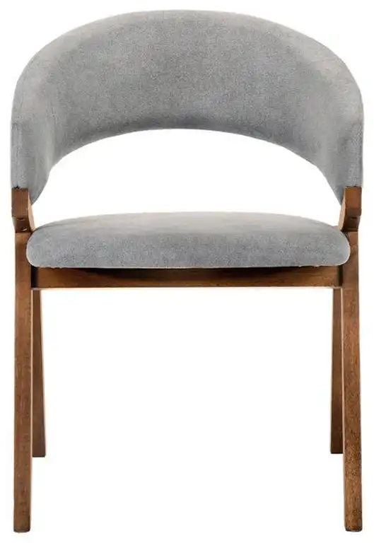 2-Pack Modern Dining Chairs, Unique Curved Backrest with Plush Gray Upholstery