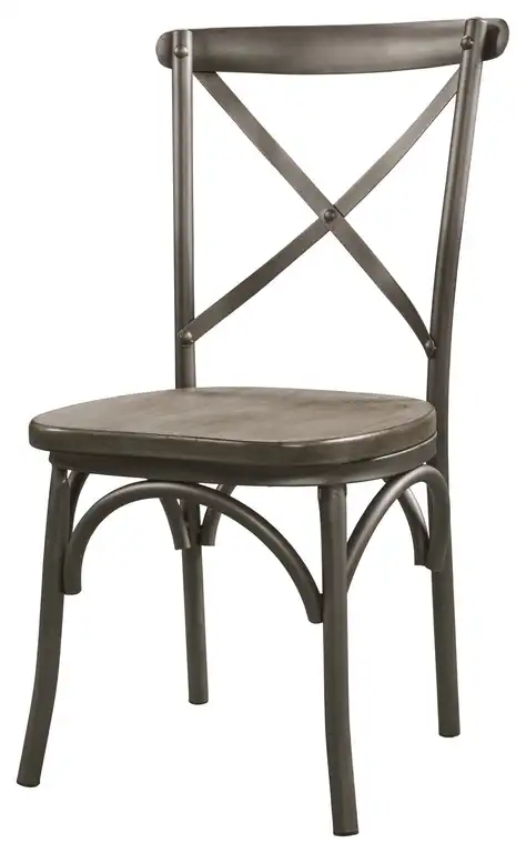 24" X 20" X 37" 2Pc Gray Oak And Sandy Gray Side Chair