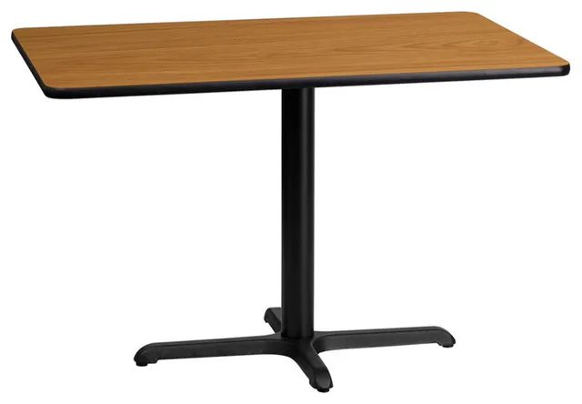 24''x42'' Rectangular Natural Laminate Table Top,23.5''x29.5'' Table Height Base