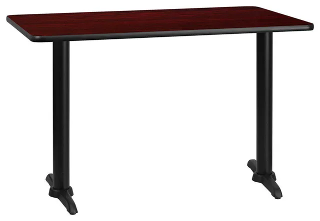 30''x48'' Mahogany Laminate Table Top With Table Height Bases