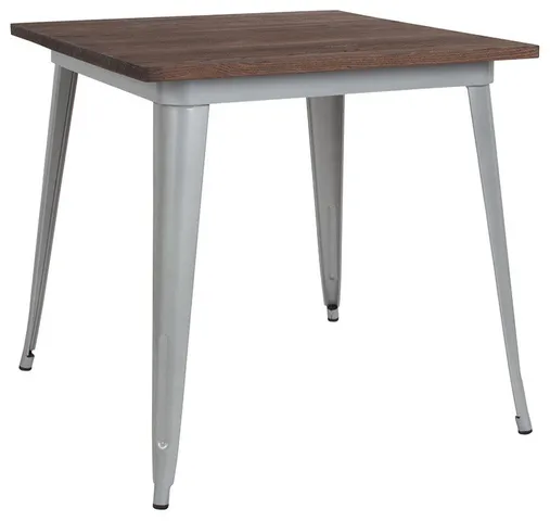 31.5SQ Silver Metal Table