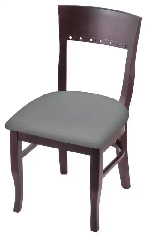 3160 18 Chair with Dark Cherry Finish and Canter Folkstone Gray Seat