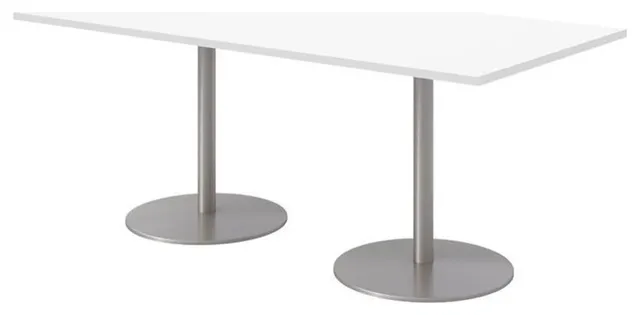 36 x 72" Table - Designer White Top - Silver Base