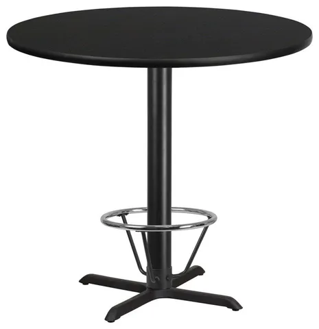42" Round Back Laminate Table, X-Base