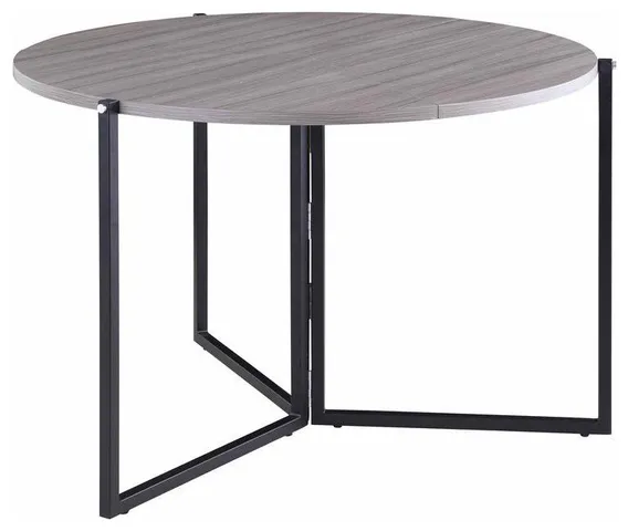 43 Round Foldaway Dining Table, 8389-Dt-Fld-Gry-Vnr