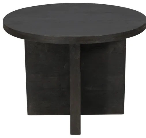 48" Dark Gray Rounded Solid Wood Dining Table