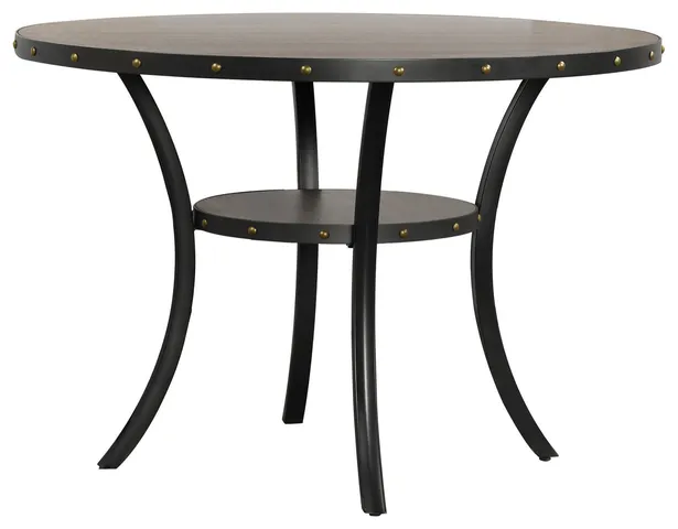 48 Inch Round Wood Dining Table with Flared Legs, Gray