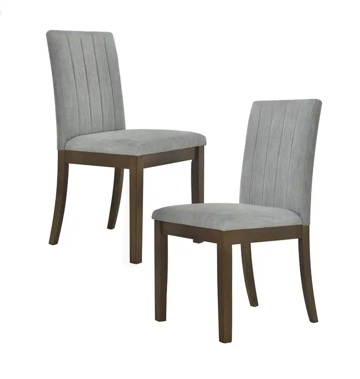 510 Design Everly Upholstered Channel-back Dining Chair Set of 2, Gray