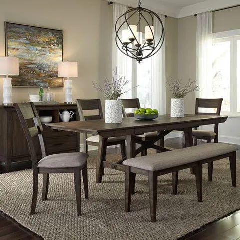 6 Piece Trestle Table Set