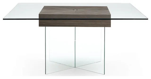 63" X 63" X 30" Walnut Veneer Dining Table