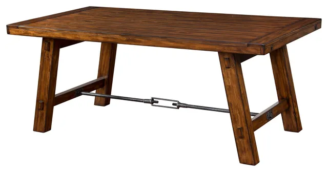 74" Rustic Farmhouse Solid Wood Rectangle Dining Table for 6 or 8