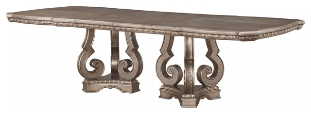 76" Champagne Solid Wood Dining Table