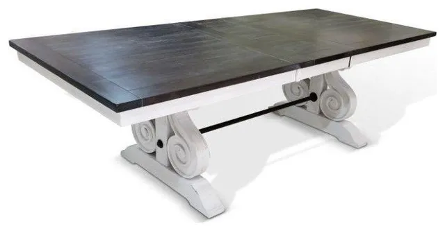 78-96" Transitional Extendable Rectangle Trestle Base Dining Table