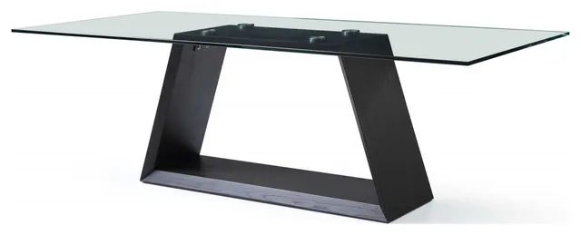 90" X 42" X 30" Clear Glass Dining Table