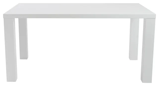 Abby 63" Dining Table, High Gloss White