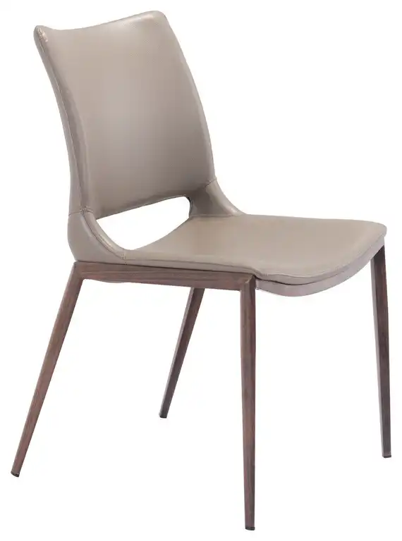 Ace Dining Chair (set Of 2) Gray & Walnut