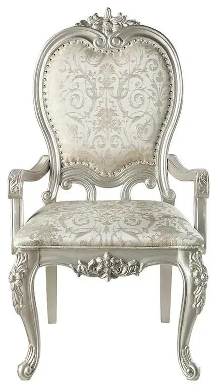 Acme Bently Arm Chair Set-2 Fabric and Champagne Finish