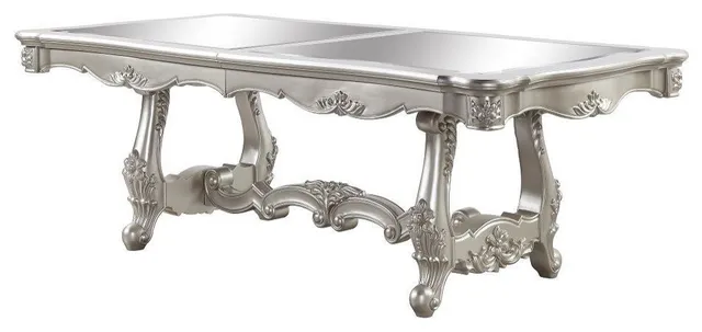 ACME Bently Dining Table WithDouble Pedestal, Champagne Finish