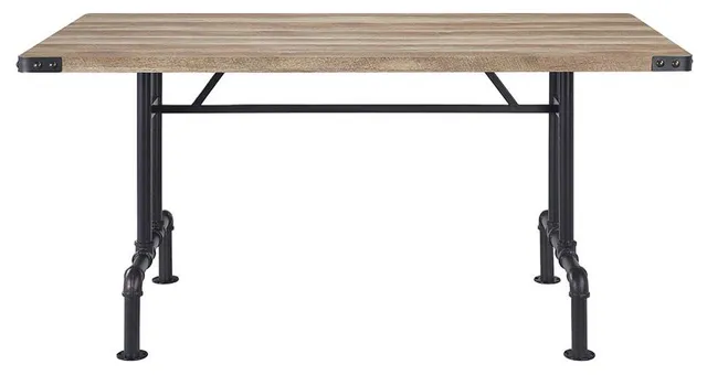 Acme Edina Dining Table Oak and Sandy Black Finish