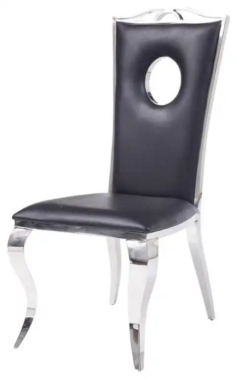 ACME Furniture Cyrene Side Chair (Set of 2) in PU and Stainless Steel