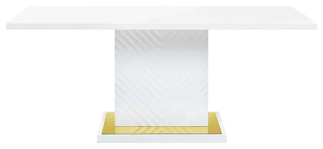 Acme Gaines Dining Table White High Gloss Finish