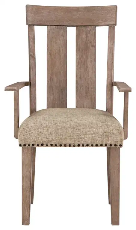 ACME Nathaniel Arm Chair, Set of 2, Fabric and Maple