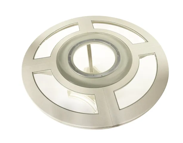 Aico Amini Hollywood Swank Round Dining Table in Pearl Caviar