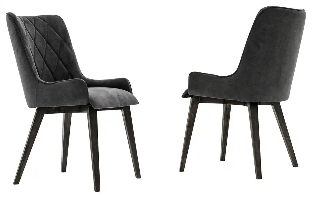 Alana Charcoal Upholstered Dining Chair - Set of 2