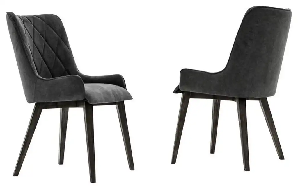 Alana Charcoal Upholstered Dining Chair - Set of 2