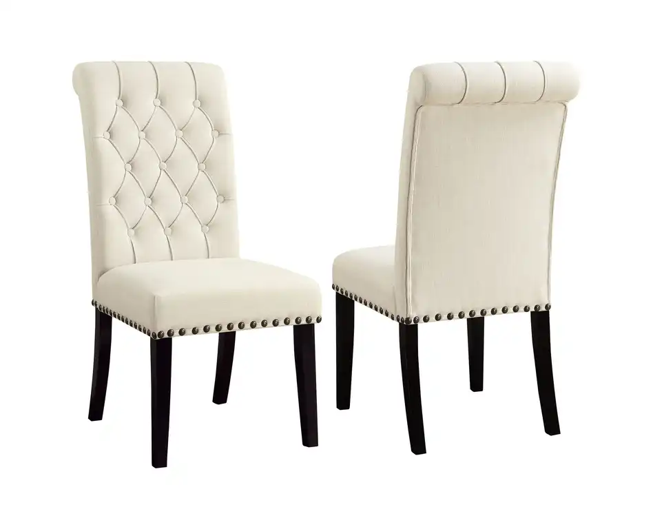 Alana Tufted Back Upholstered Side Chairs Beige, Set of 2