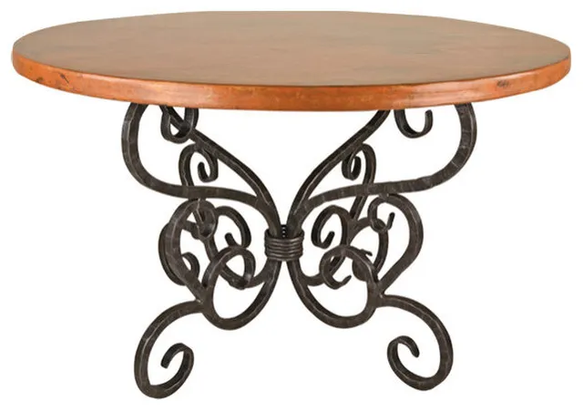 Alexander Dining Table With 48" Round Copper Top