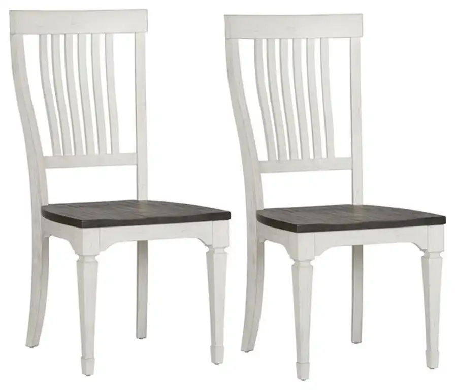 Allyson Park White Slat Back Side Chair (RTA)-Set of 2