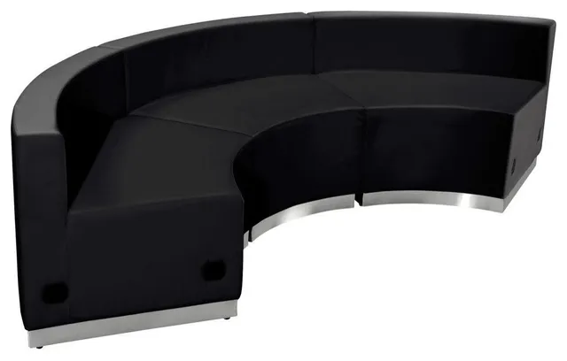 Alon Black LeatherSoft Reception Configuration, 3 Pieces