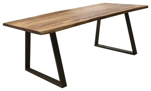 AmeriHome Dining Table 63 x 35 with Legs, Seats 4 to 6