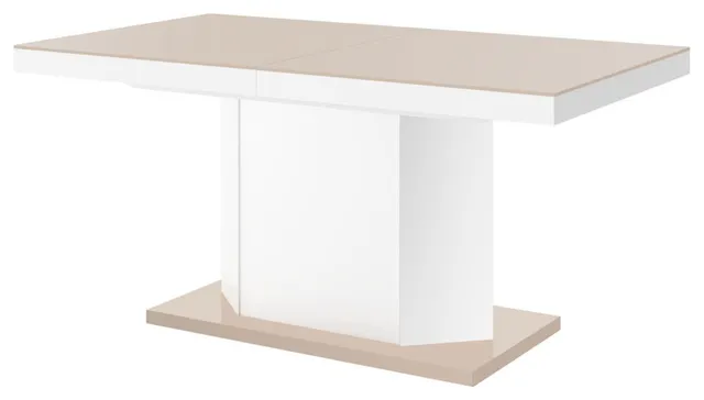 Amigo Extendable Dining Table with Storage, Cappuccino/White
