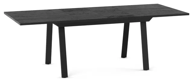 Amisco Reaves Extendable Dining Table, Basalt Tfl / Black Metal