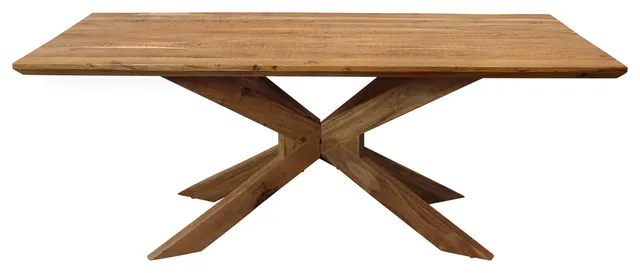 Anaheim Brad Dining Table in Contemporary Natural Finish on Solid Wood