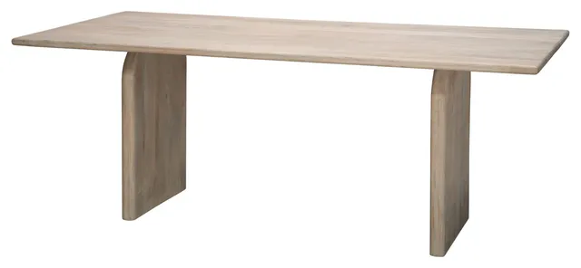 Arc Mango Wood Dining Table, Light Bleach