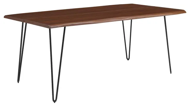 Ardor 74" Live Edge Acacia Wood Dining Table, Black Walnut