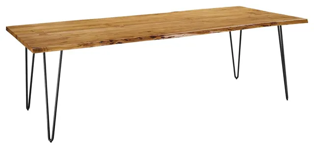 Ardor 96" Live Edge Acacia Wood Acacia Wood Dining Table - Black Natural