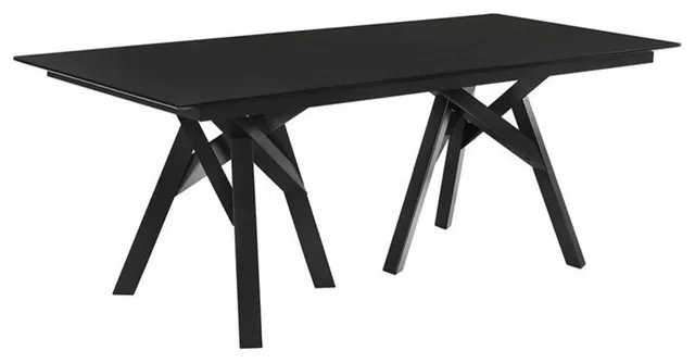 Armen Living Cortina 79" Seats up to 6 Veneer Wood Dining Table in Black