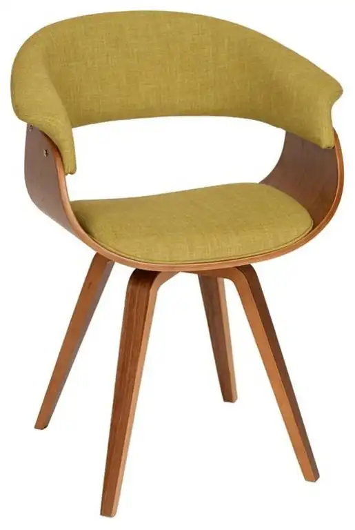 Armen Living Summer Modern Chair, Green/Walnut