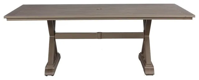 Aruba Aluminum Frame Dining Table in Handpainted Taupe