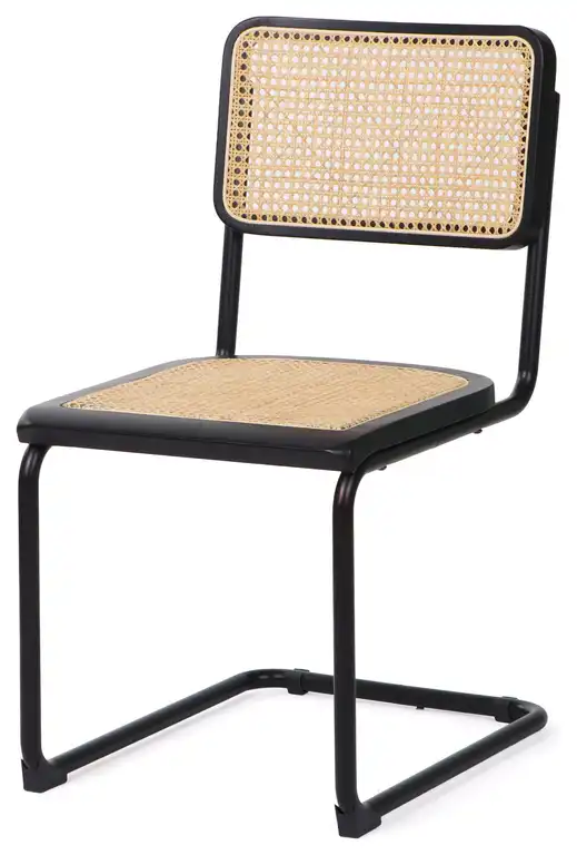 Arwan Black Cane Dining Side Chair, Set of 2