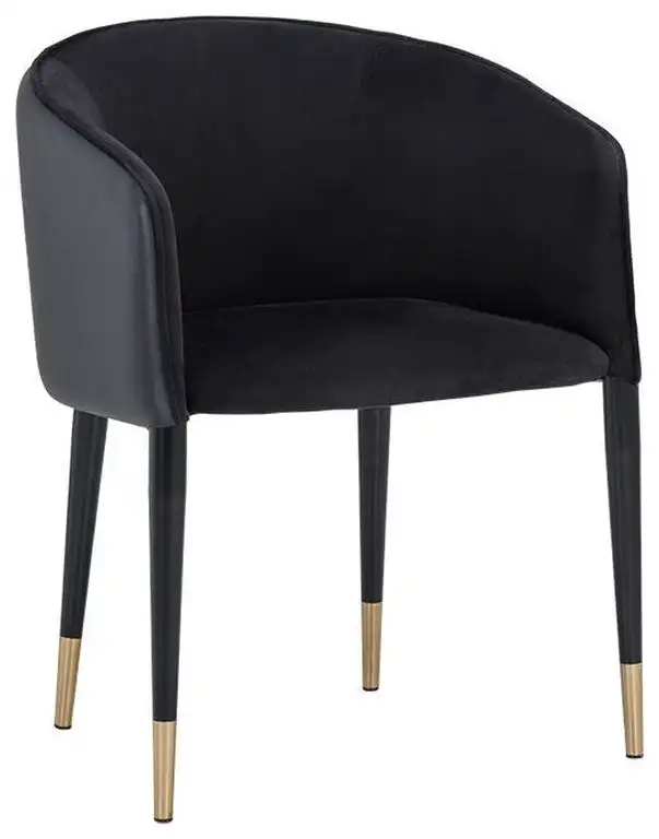 Asher Dining Armchair, Abbington Black/Napa Black