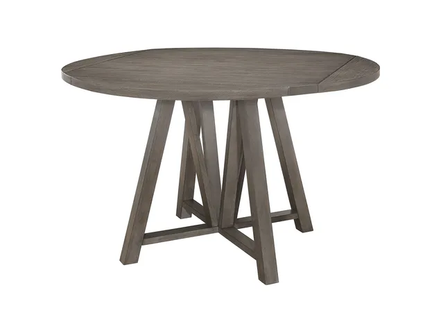 Athens Round 60" Drop Leaf Counter Dining Table Grey