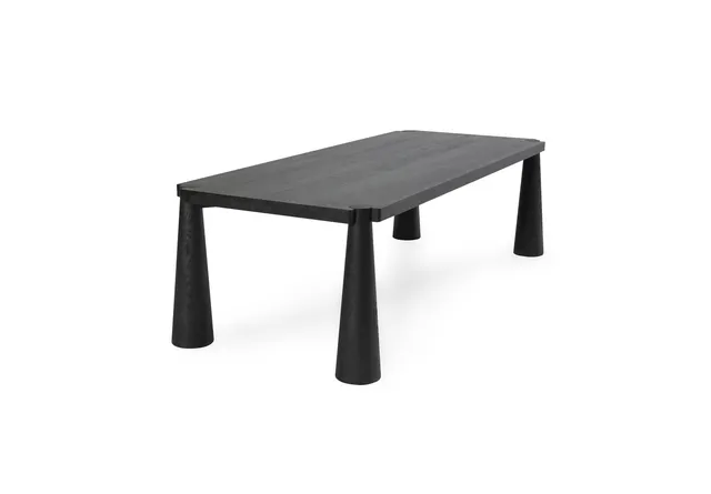 Atrop 102" Oak Wood Dining Table by Kosas Home, Black