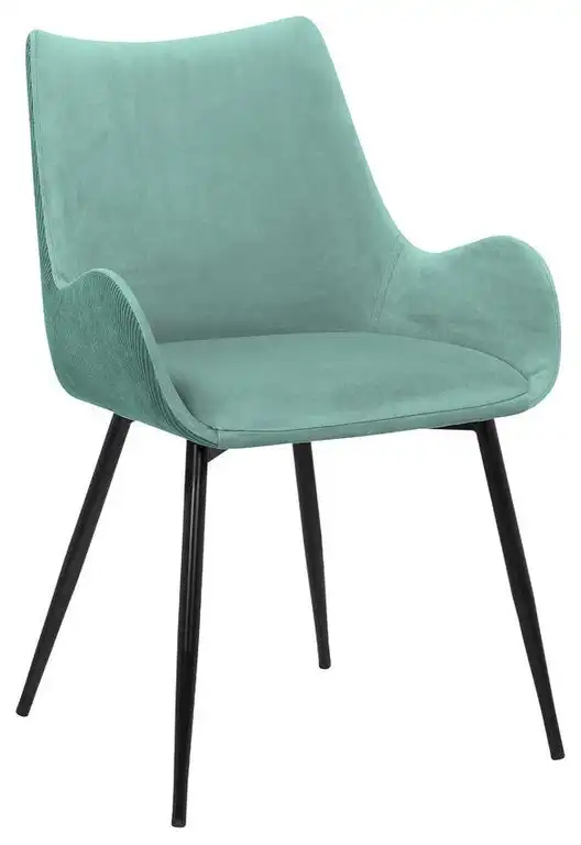 Avery Teal Fabric Dining Room Chair with Gold Legs