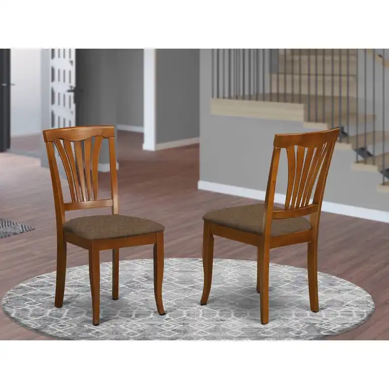 Avon Chair For Dining Room With Microfiber Upholstered Seat, Set Of 2