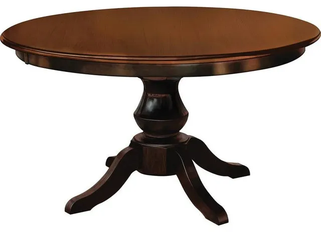 Barnes Pedestal Table, Brown Maple Wood, Asbury Stain, 48"